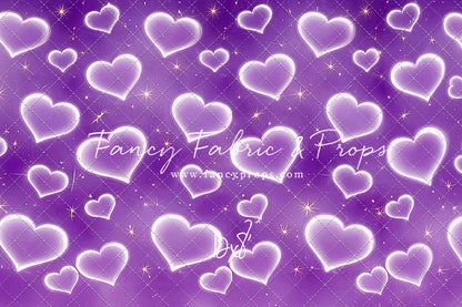 Purple Puffy Hearts - With Sweep Option