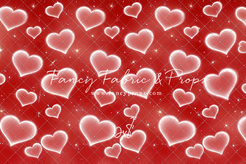 Red Puffy Hearts - With Sweep Option