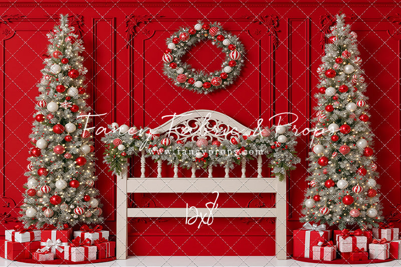 Red Wainscoting Headboard