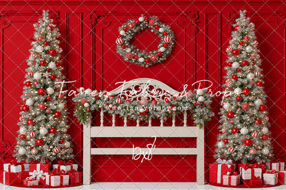 Red Wainscoting Headboard