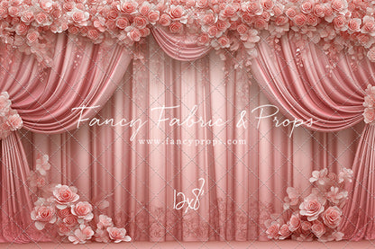 Rosy Vienna Drapes - With Sweep Option
