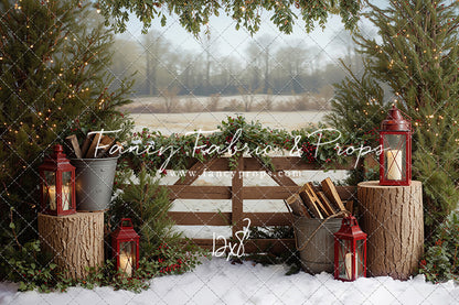 Rustic Christmas Fence - with Sweep Option