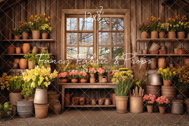 Rustic Greenhouse Garden View - With Sweep Option