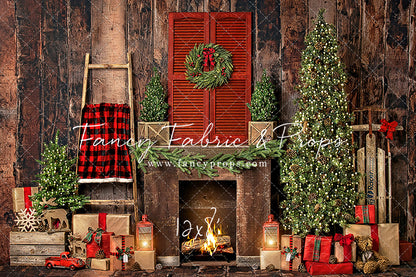 Rustic Plaid Fireplace - Room
