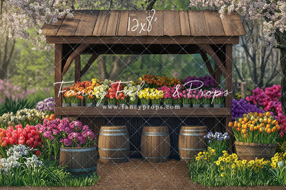 Rustic Spring Flower Stand - Room