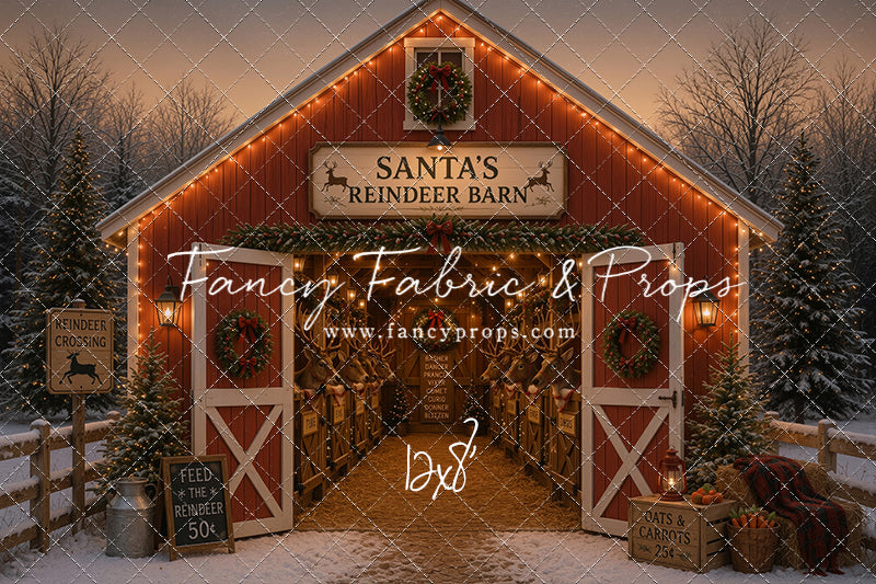 Santa's Nighttime Reindeer Barn - with Sweep Option