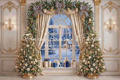 Sapphire & Gold Holiday Window - with Sweep Option