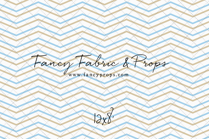 Simple Blue & Tan Chevron