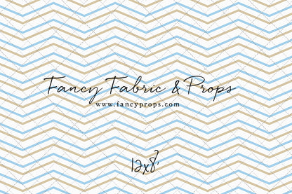 Simple Blue & Tan Chevron