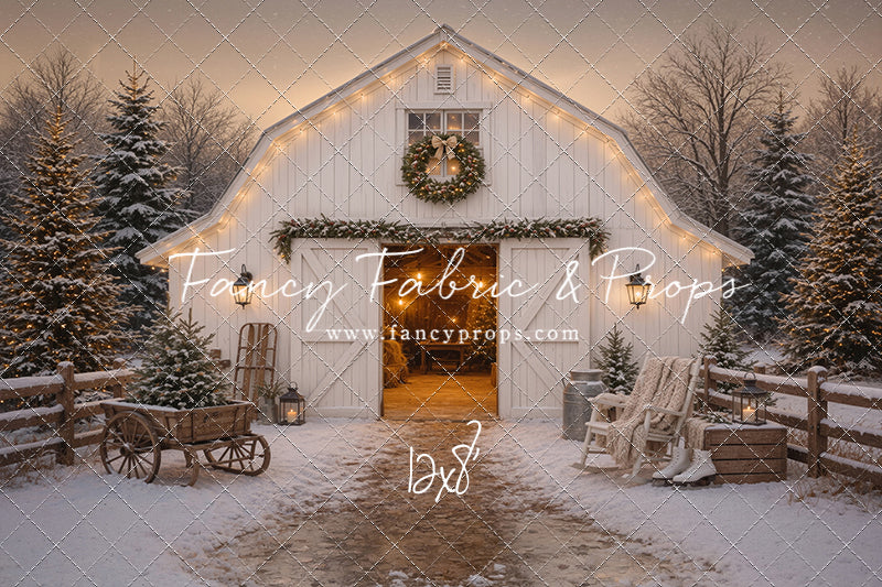 Snowfall At Cedar Ridge Barn - with Sweep Option