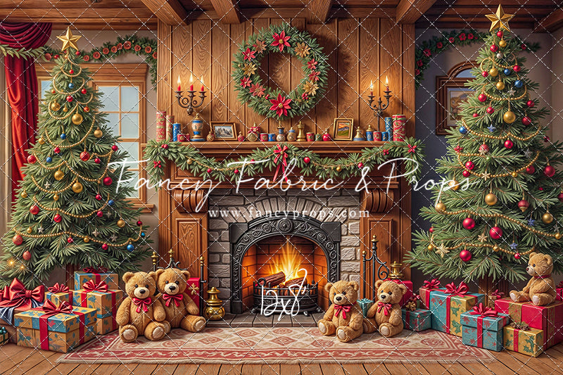 Teddy's Fireside Christmas - with Sweep Option