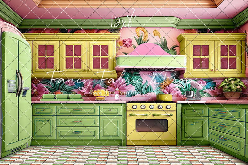 Tropical Kitchen - Lime & Yellow - With Sweep Option