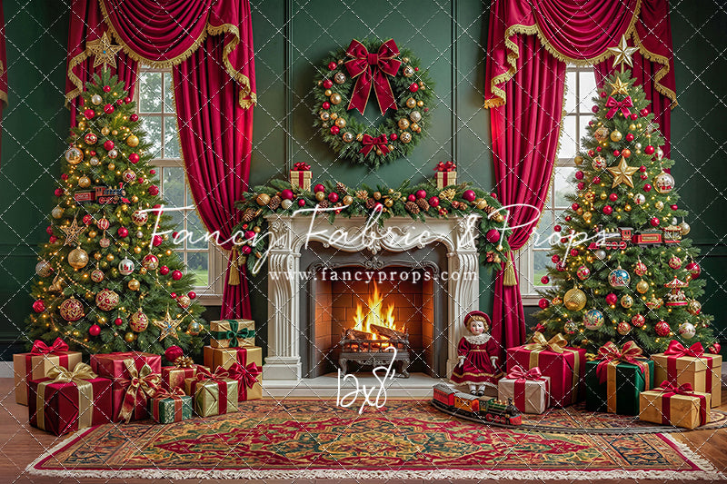 Vintage Christmas Hearth - with Sweep Option