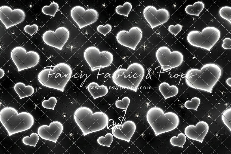 White Puffy Hearts - With Sweep Option