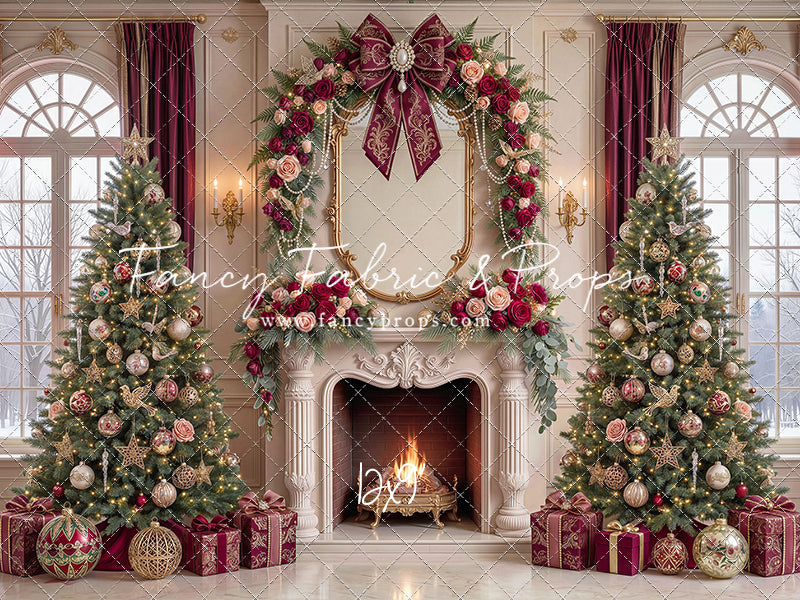 Christmas Rose Parlor - with Sweep Option