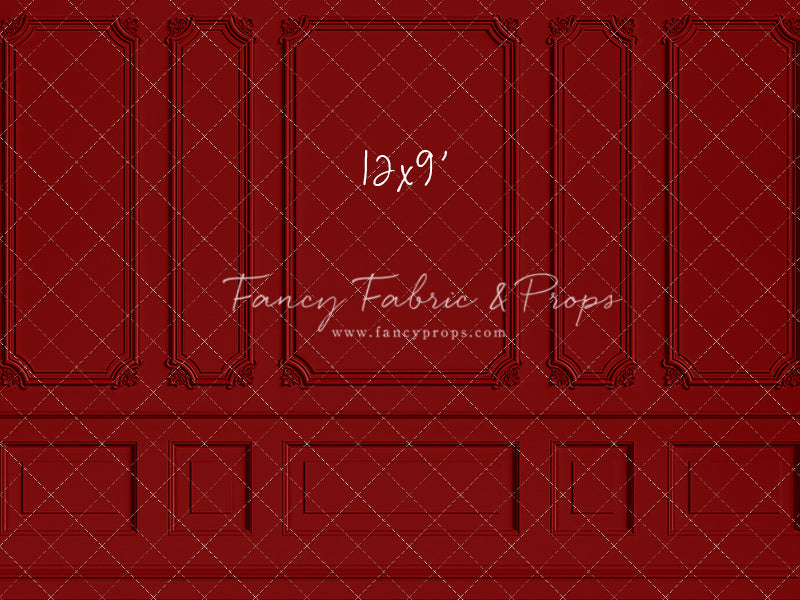 RTS Classic Red Wainscoting Wall - 12x9' Wrinkle-Free - Creases - 60% Off