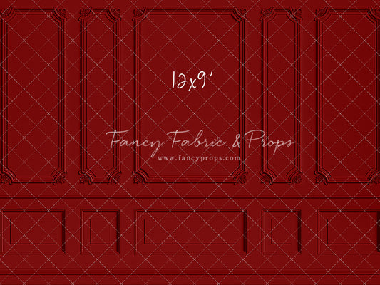 RTS Classic Red Wainscoting Wall - 12x9' Wrinkle-Free - Creases - 60% Off