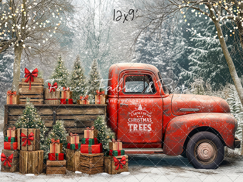 Country Christmas Tree Farm Truck - with Sweep Option