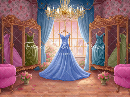 Dress Like A Princess - Dark Blue Dress - With Sweep Option