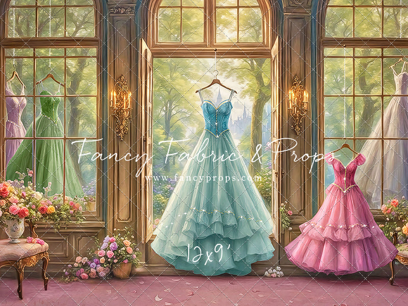 Dress of Royal Wishes- Pink Floor - With Sweep Option