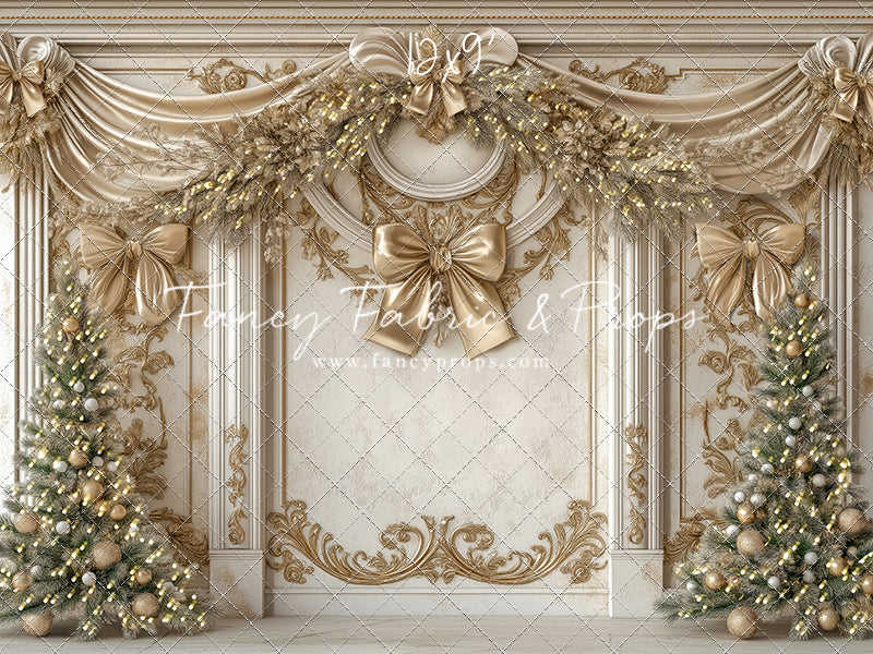 Fancy Gold Bow Wall - with Sweep Option