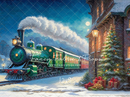 Festive Locomotive - Train on Left Option - With Sweep Option