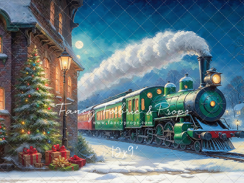 Festive Locomotive - Train on Right Option - With Sweep Option