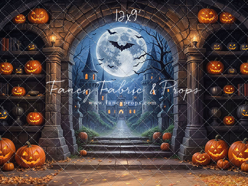 Gothic Halloween Gateway -Leaves Floor - With Sweep Option