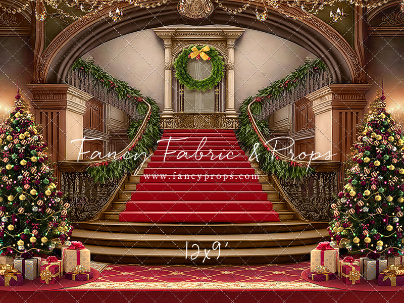 Grand Holiday Staircase - Red Carpet - with Sweep Option