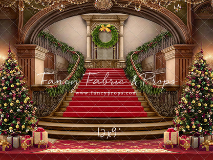 Grand Holiday Staircase - Red Carpet - with Sweep Option