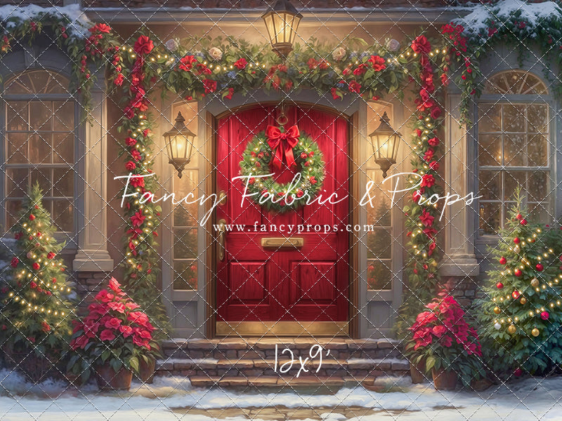 Merry Holiday Entry - Red Door - With Sweep Option