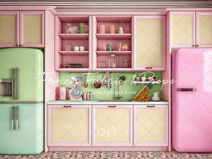 Midge's Kitchenette - Tile Floor Option - With Pink Fridge Sweep Option