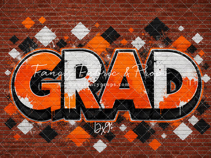 Orange & Black Grad - With Sweep Option