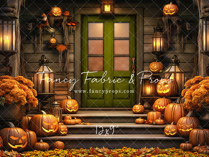 Pumpkin Porch - Green Door - With Sweep Option
