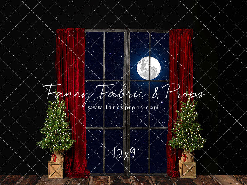 Red Elegant Fireplace Window