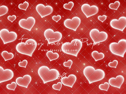 Red Puffy Hearts - With Sweep Option