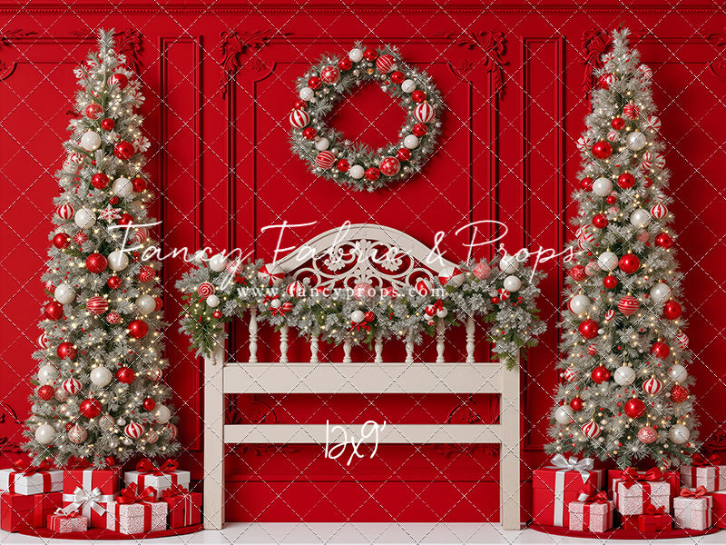 Red Wainscoting Headboard