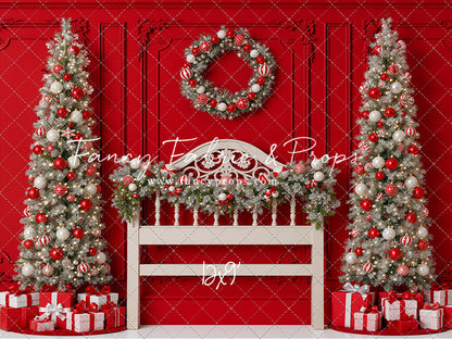 Red Wainscoting Headboard