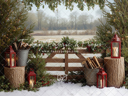 Rustic Christmas Fence - with Sweep Option