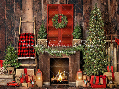 Rustic Plaid Fireplace