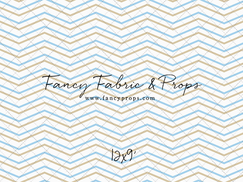 Simple Blue & Tan Chevron