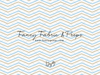 Simple Blue & Tan Chevron