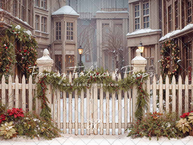 Snowy Village Gate - with Sweep Option