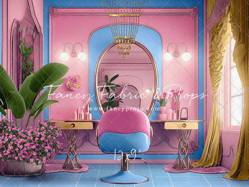 Stacie's Salon - Blue - With Sweep Option