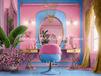 Stacie's Salon - Blue - With Sweep Option