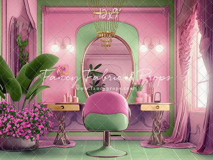 Stacie's Salon - Green - With Sweep Option