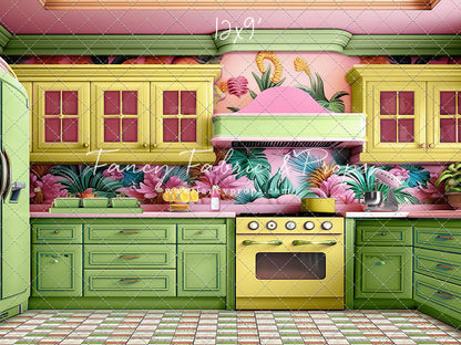 Tropical Kitchen - Lime & Yellow - With Sweep Option