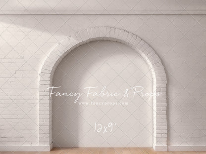 White Brick Alcove - Wood Floor - With Sweep Option