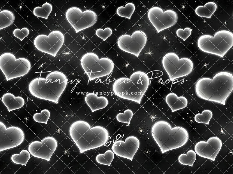White Puffy Hearts - With Sweep Option