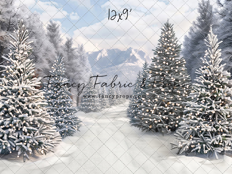 Snowy Mountain Tree Farm Path - with Sweep Option
